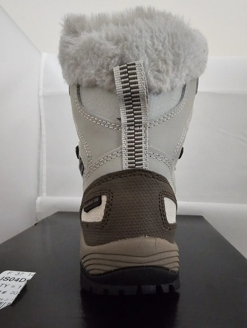 NIB Pacific Mountain Kids Winter  Lace-Up Snow Boot Light Gray and Brown Sz 12